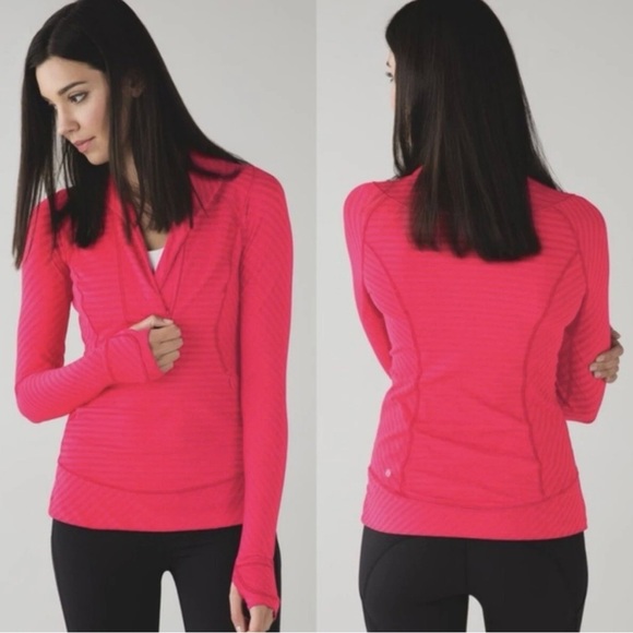 Lululemon Think Fast Half Zip Pullover In Deepest Cranberry - Picture 4 of 11